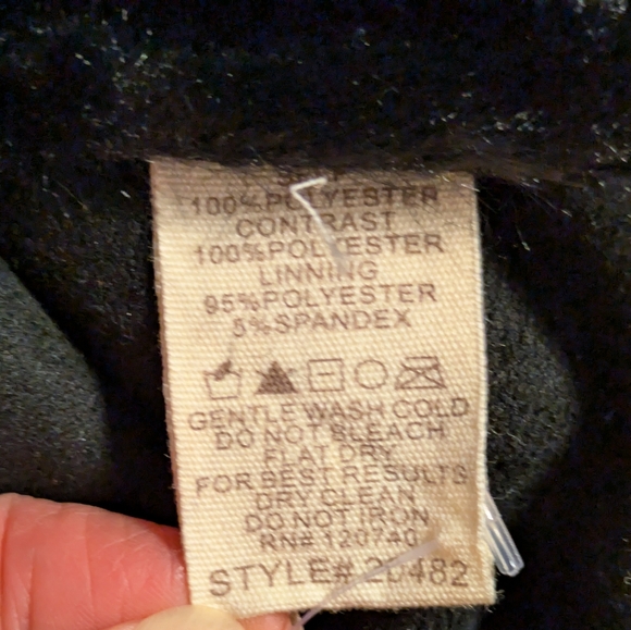 Women's‎ Mystree mixed media black faux fur & suede cropped jacket | Size L - Picture 8 of 8